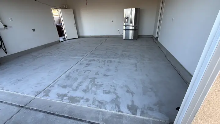 Bare Concrete Garage Slab Before Menifee Ca