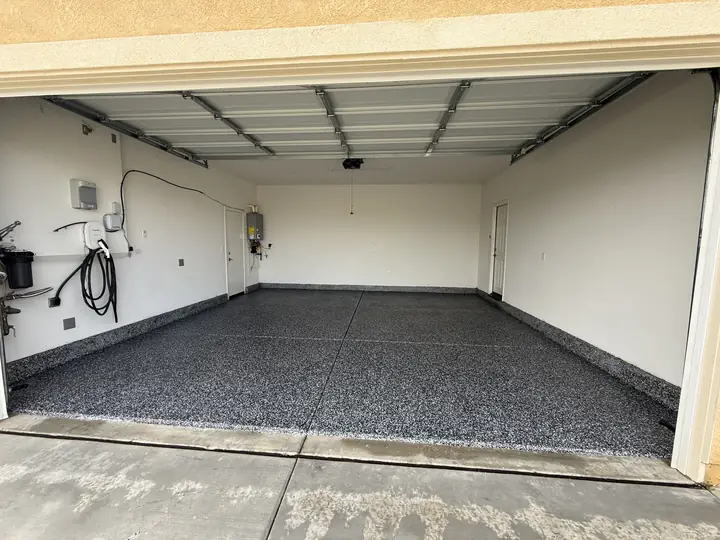 Finished Flake Garage From Driveway Menifee Ca