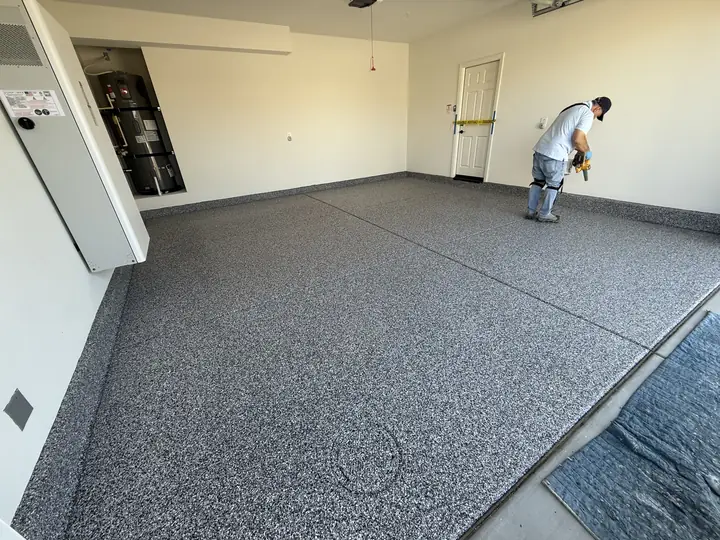 Flake Floor Install In Progress Menifee Ca