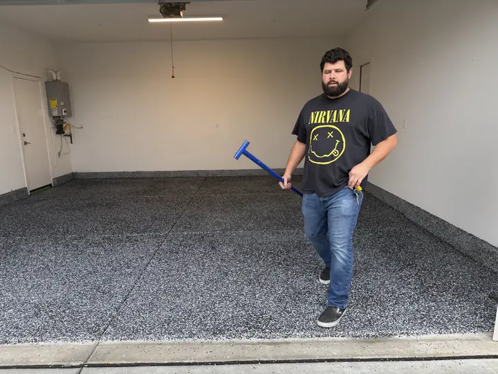 Installer On Finished Flake Floor Menifee Ca